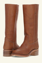 Colette | Women's Western Leather Cowboy Boots, Autumn Walking Boots | Everlasting Boutique | Yellow