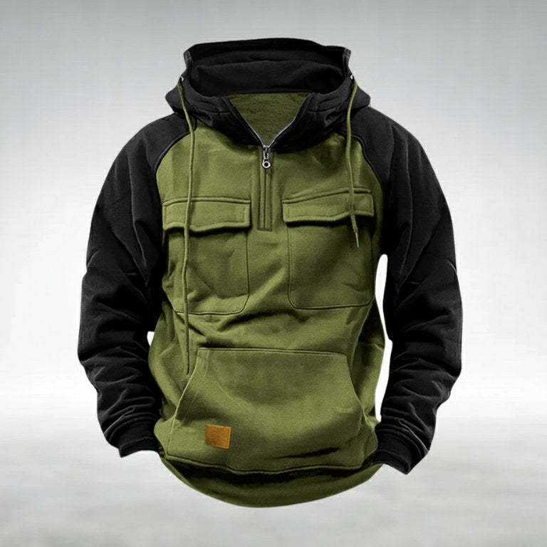 Colin | Men's Thick Cotton-Blend Hoodie, Warm Utility Hoodie | Everlasting Boutique | Green