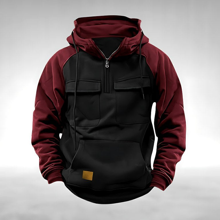 Colin | Men's Thick Cotton-Blend Hoodie, Warm Utility Hoodie | Everlasting Boutique | Pink