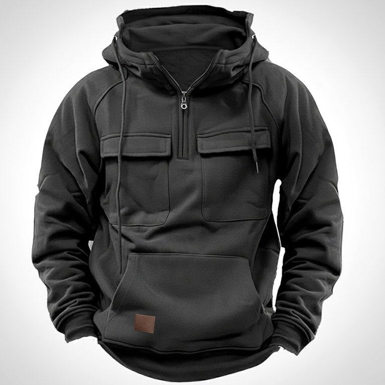 Colin | Men's Thick Cotton-Blend Hoodie, Warm Utility Hoodie | Everlasting Boutique | Khaki