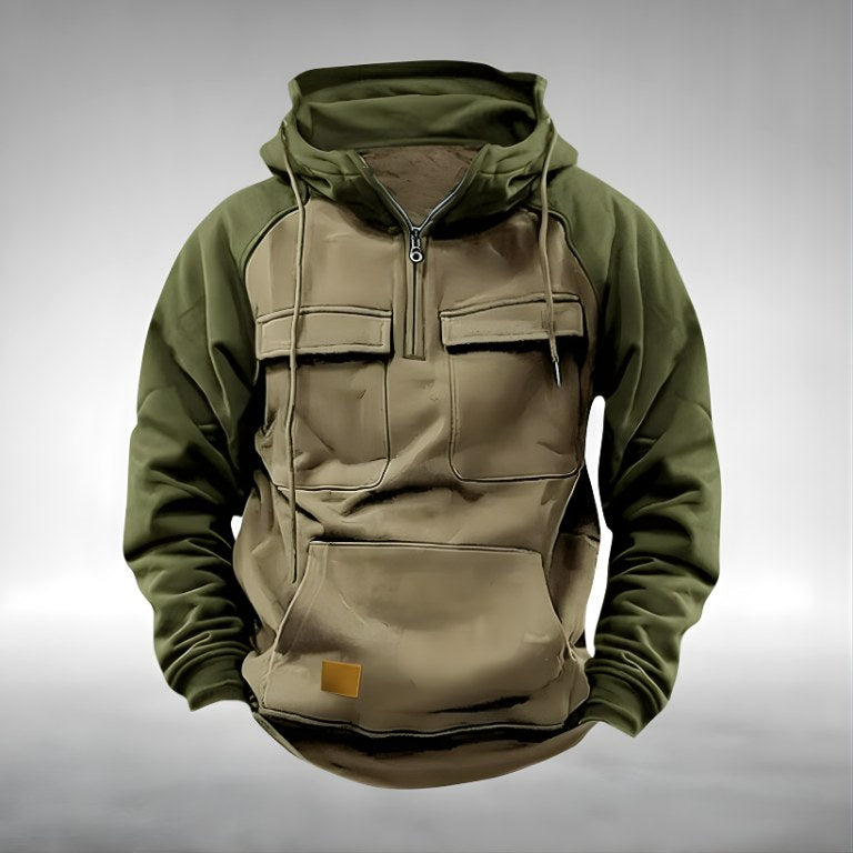 Colin | Men's Thick Cotton-Blend Hoodie, Warm Utility Hoodie | Everlasting Boutique | Black