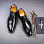 Connor | Men's Formal Lace-Up Dress Shoes, Rounded Toe Loafers | Animated Apparel | Black