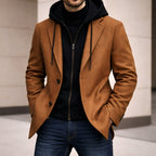 Connor | Men's Tailored Double-Layer Coat, Structured Wool-Blend Coat | Everlasting Boutique | Black