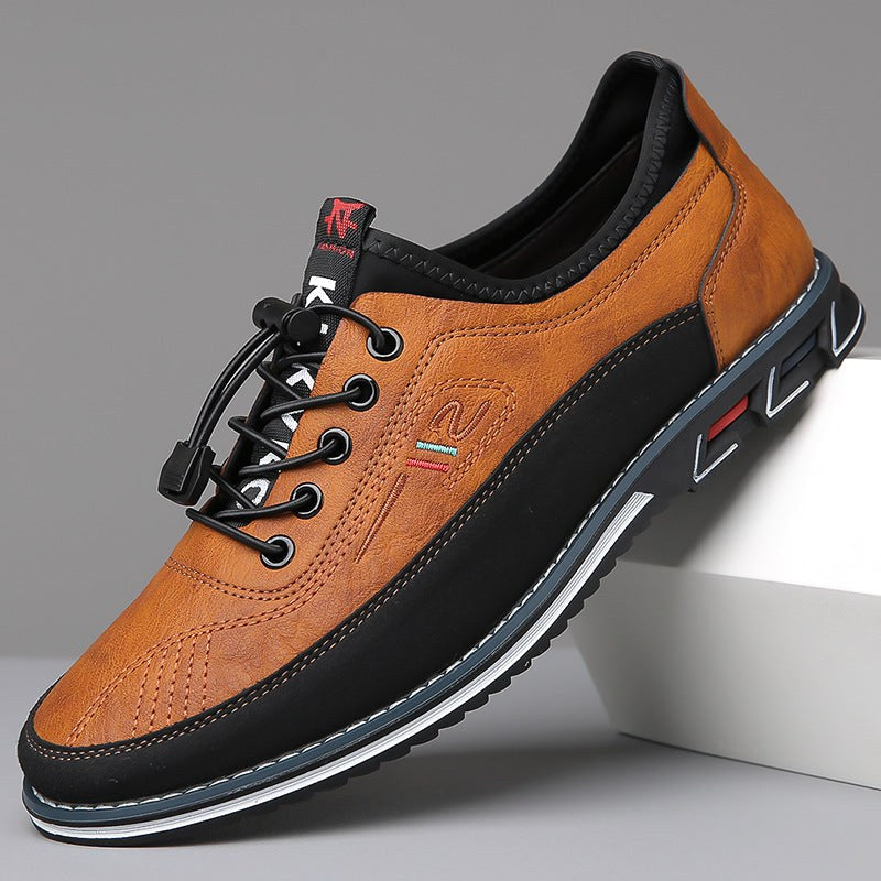 Conrad | Men's Leather Lace-Up Shoes in Cognac, Structured Oxford Shoes | Everlasting Boutique | Caramel