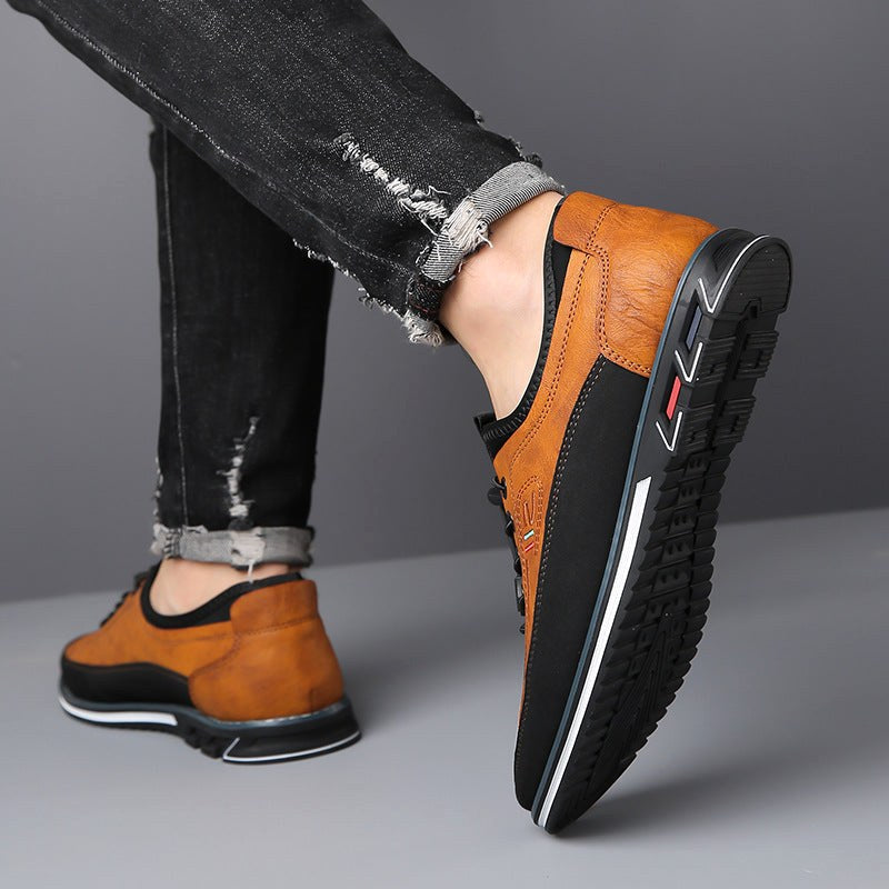 Conrad | Men's Leather Lace-Up Shoes in Cognac, Structured Oxford Shoes | Everlasting Boutique | Caramel