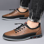 Conrad | Men's Leather Lace-Up Shoes in Cognac, Structured Oxford Shoes | Everlasting Boutique | Caramel