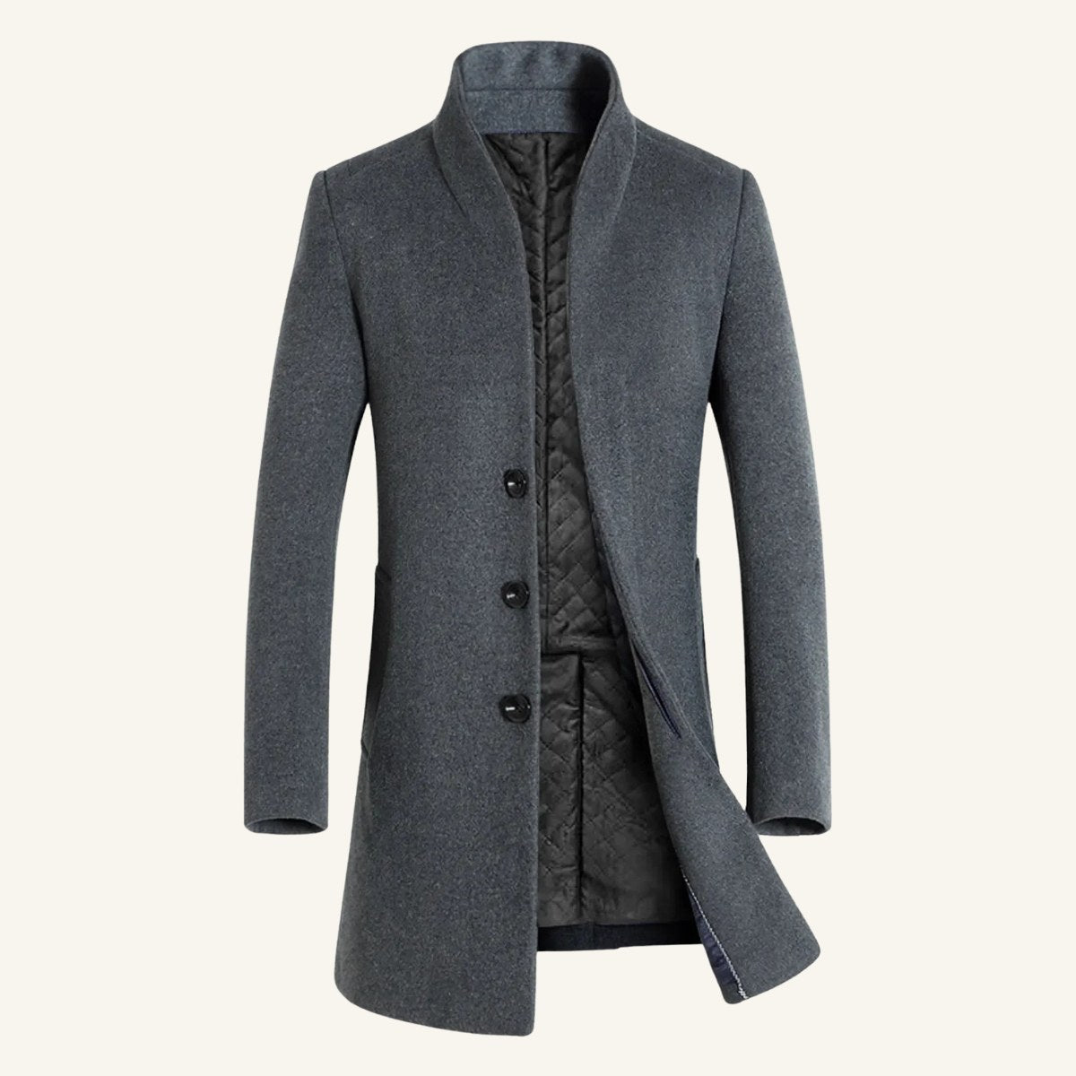 Cooper | Men's Wool Blend Single Breasted Trench Coat, Tailored Autumn Coat | Everlasting Boutique