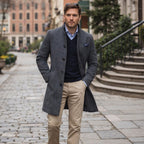 Cooper | Men's Wool Blend Single Breasted Trench Coat, Tailored Autumn Coat | Everlasting Boutique