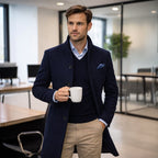 Cooper | Men's Wool Blend Single Breasted Trench Coat, Tailored Autumn Coat | Everlasting Boutique