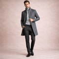 Cooper | Men's Wool Blend Single Breasted Trench Coat, Tailored Autumn Coat | Everlasting Boutique