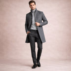 Cooper | Men's Wool Blend Single Breasted Trench Coat, Tailored Autumn Coat | Everlasting Boutique