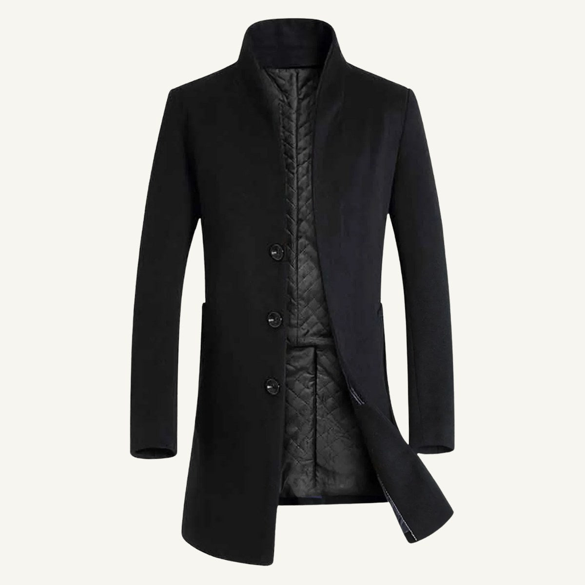 Cooper | Men's Wool Blend Single Breasted Trench Coat, Tailored Autumn Coat | Everlasting Boutique