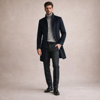 Cooper | Men's Wool Blend Single Breasted Trench Coat, Tailored Autumn Coat | Everlasting Boutique