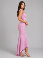 Cora | Women's Floral Corset Maxi Dress, Asymmetrical Hem Maxi Dress | Everlasting Boutique