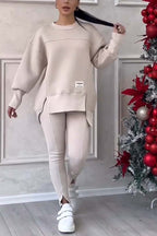 Daisy | Women's Oversized Sweatshirt with Slits and Leggings Set, Two-Piece Lounge Set | Everlasting Boutique