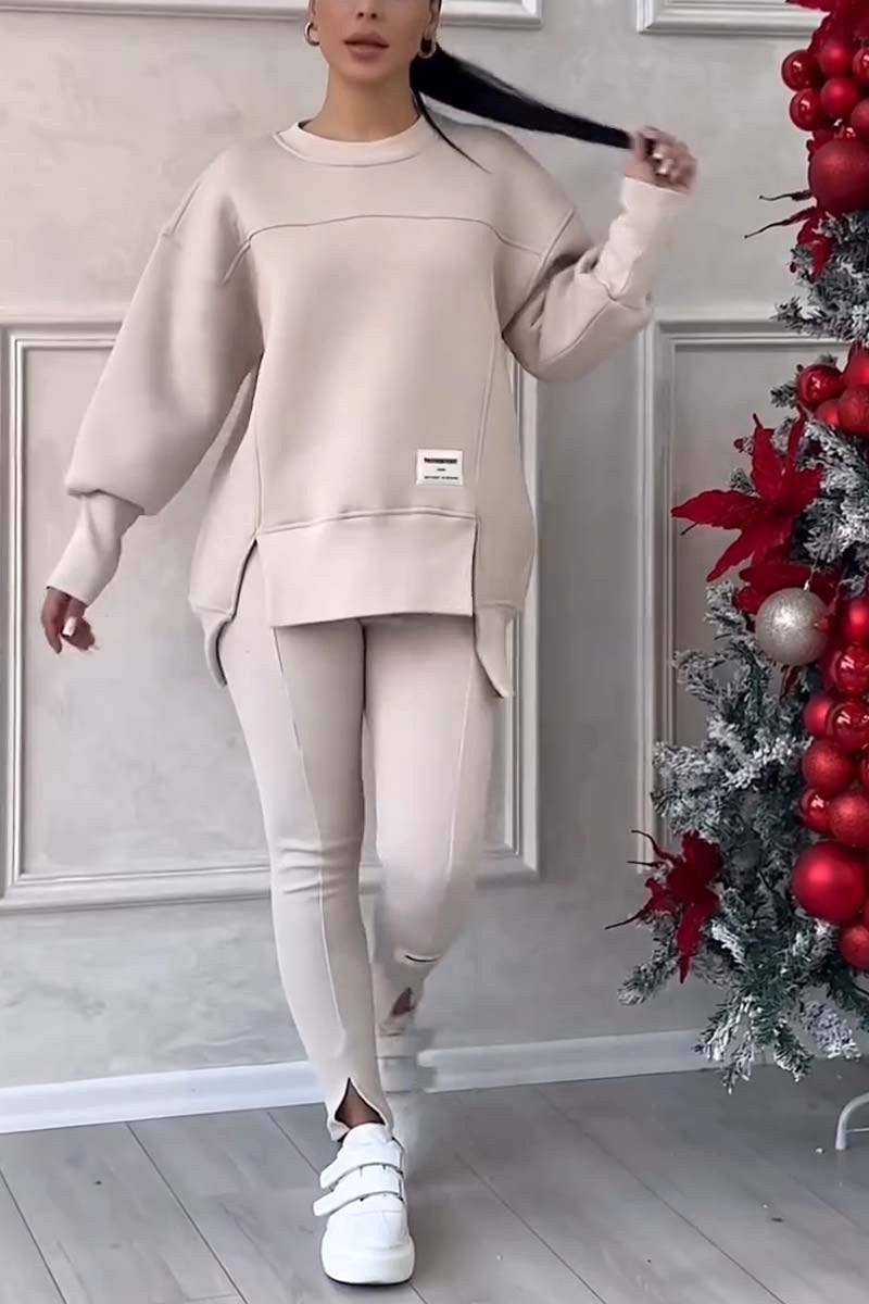 Daisy | Women's Oversized Sweatshirt with Slits and Leggings Set, Two-Piece Lounge Set | Everlasting Boutique