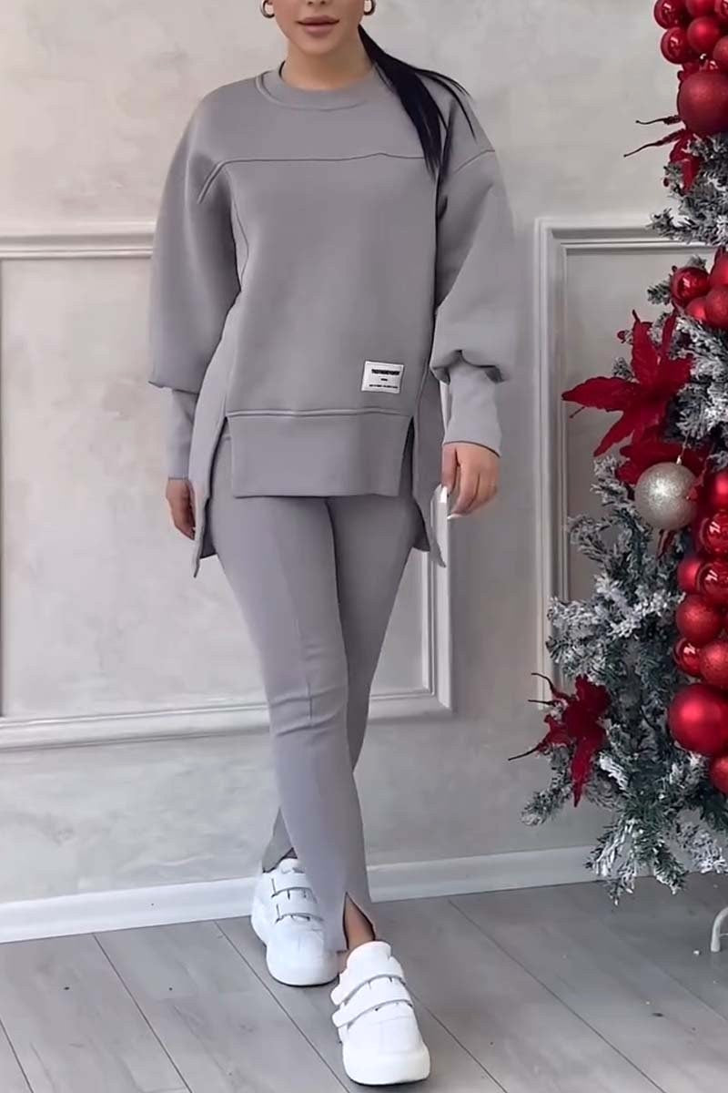 Daisy | Women's Oversized Sweatshirt with Slits and Leggings Set, Two-Piece Lounge Set | Everlasting Boutique