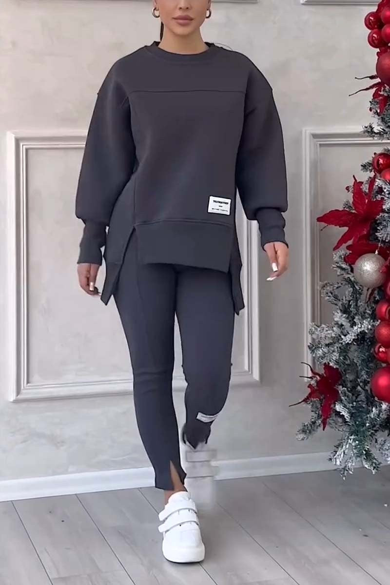 Daisy | Women's Oversized Sweatshirt with Slits and Leggings Set, Two-Piece Lounge Set | Everlasting Boutique