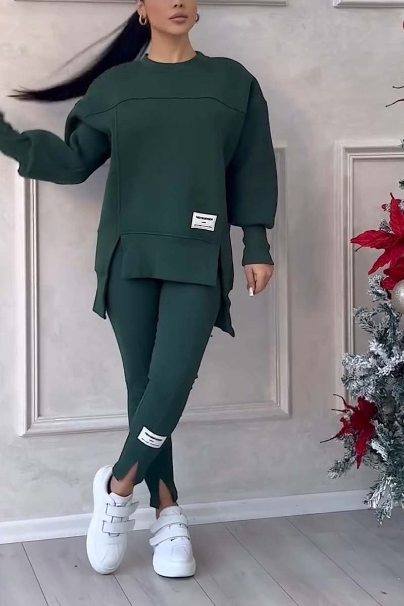 Daisy | Women's Oversized Sweatshirt with Slits and Leggings Set, Two-Piece Lounge Set | Everlasting Boutique