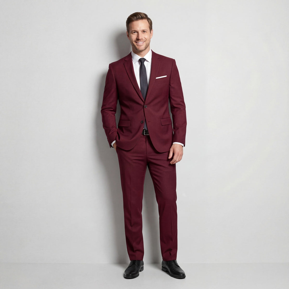 Damian | Men's Structured Wool-Blend Suit – Elegant Two-Piece Set | Everlasting Boutique