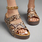 Everlasting Boutique | Dana | Women's Orthopedic Comfort Sandals - Snake print