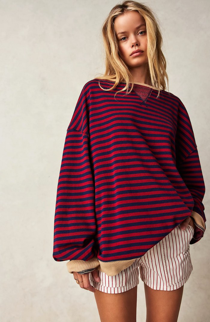 Darcy | Women's Striped Oversized Jumper, Relaxed Fit Knit Top | Everlasting Boutique