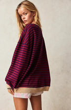 Darcy | Women's Striped Oversized Jumper, Relaxed Fit Knit Top | Everlasting Boutique
