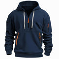 David | Men's Lightweight Hoodie with Adjustable Hood and Half-Zipper, Relaxed-Fit Hooded Jumper | Everlasting Boutique