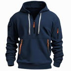 David | Men's Lightweight Hoodie with Adjustable Hood and Half-Zipper, Relaxed-Fit Hooded Jumper | Everlasting Boutique