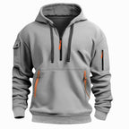 David | Men's Lightweight Hoodie with Adjustable Hood and Half-Zipper, Relaxed-Fit Hooded Jumper | Everlasting Boutique