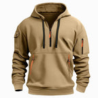 David | Men's Lightweight Hoodie with Adjustable Hood and Half-Zipper, Relaxed-Fit Hooded Jumper | Everlasting Boutique