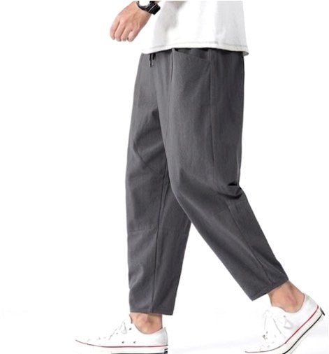 Declan | Men's Cropped Trousers with Drawstring Waist, Relaxed-Fit Casual Trousers | Everlasting Boutique