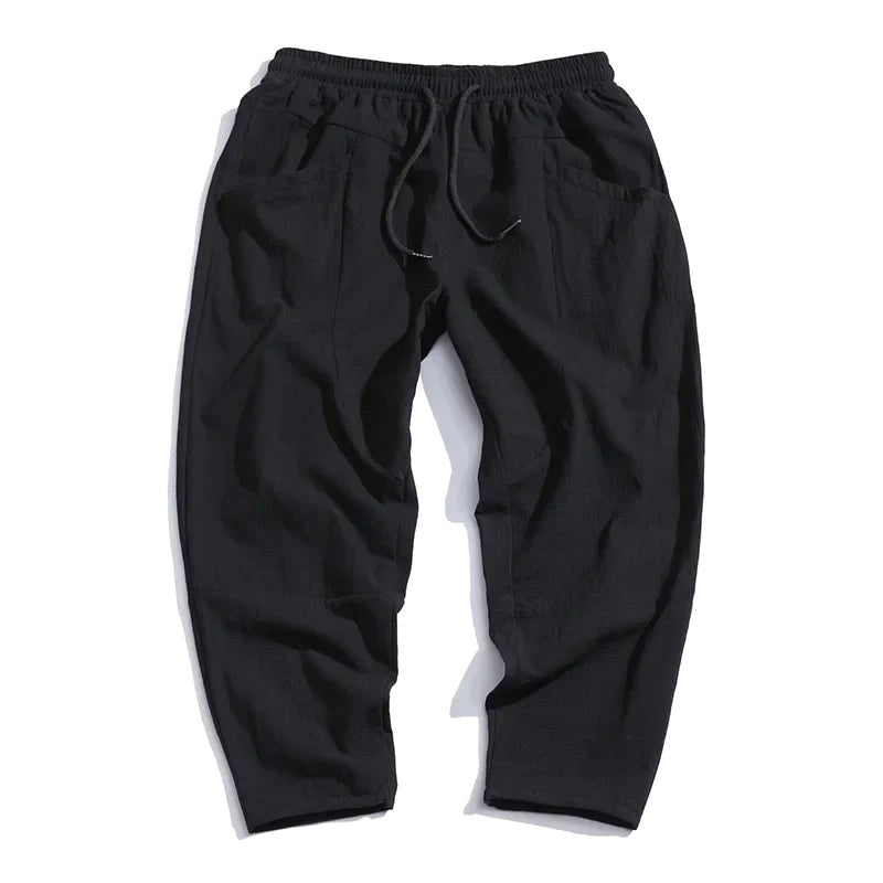 Declan | Men's Cropped Trousers with Drawstring Waist, Relaxed-Fit Casual Trousers | Everlasting Boutique