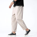Declan | Men's Cropped Trousers with Drawstring Waist, Relaxed-Fit Casual Trousers | Everlasting Boutique