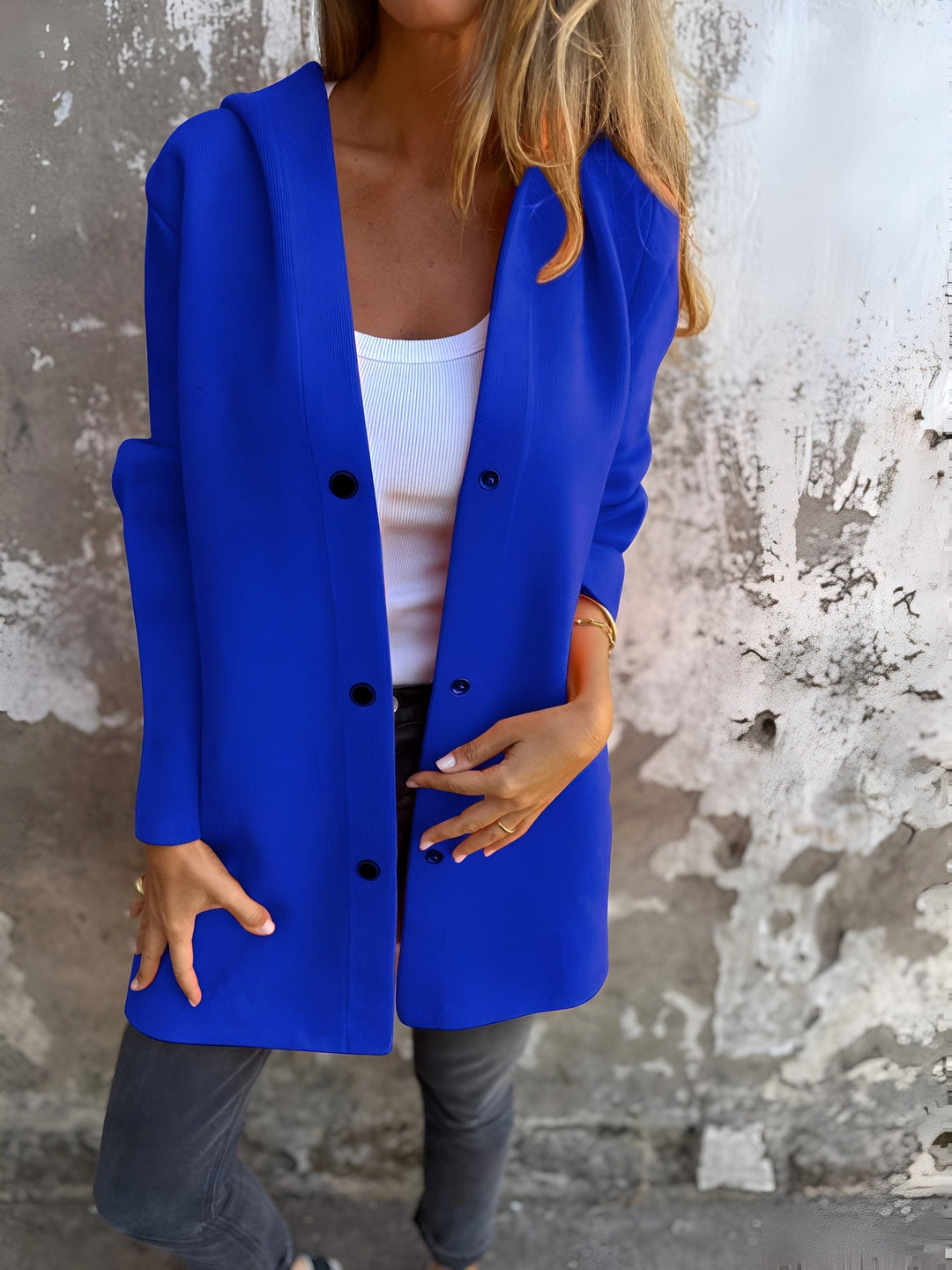 Denise | Women's Hooded Cotton-Blend Jacket, Relaxed Transitional Jacket | Everlasting Boutique
