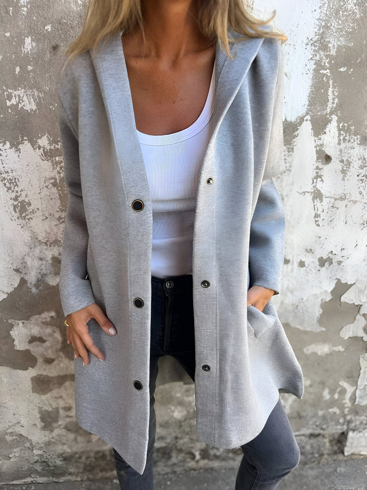 Denise | Women's Hooded Cotton-Blend Jacket, Relaxed Transitional Jacket | Everlasting Boutique | Brown