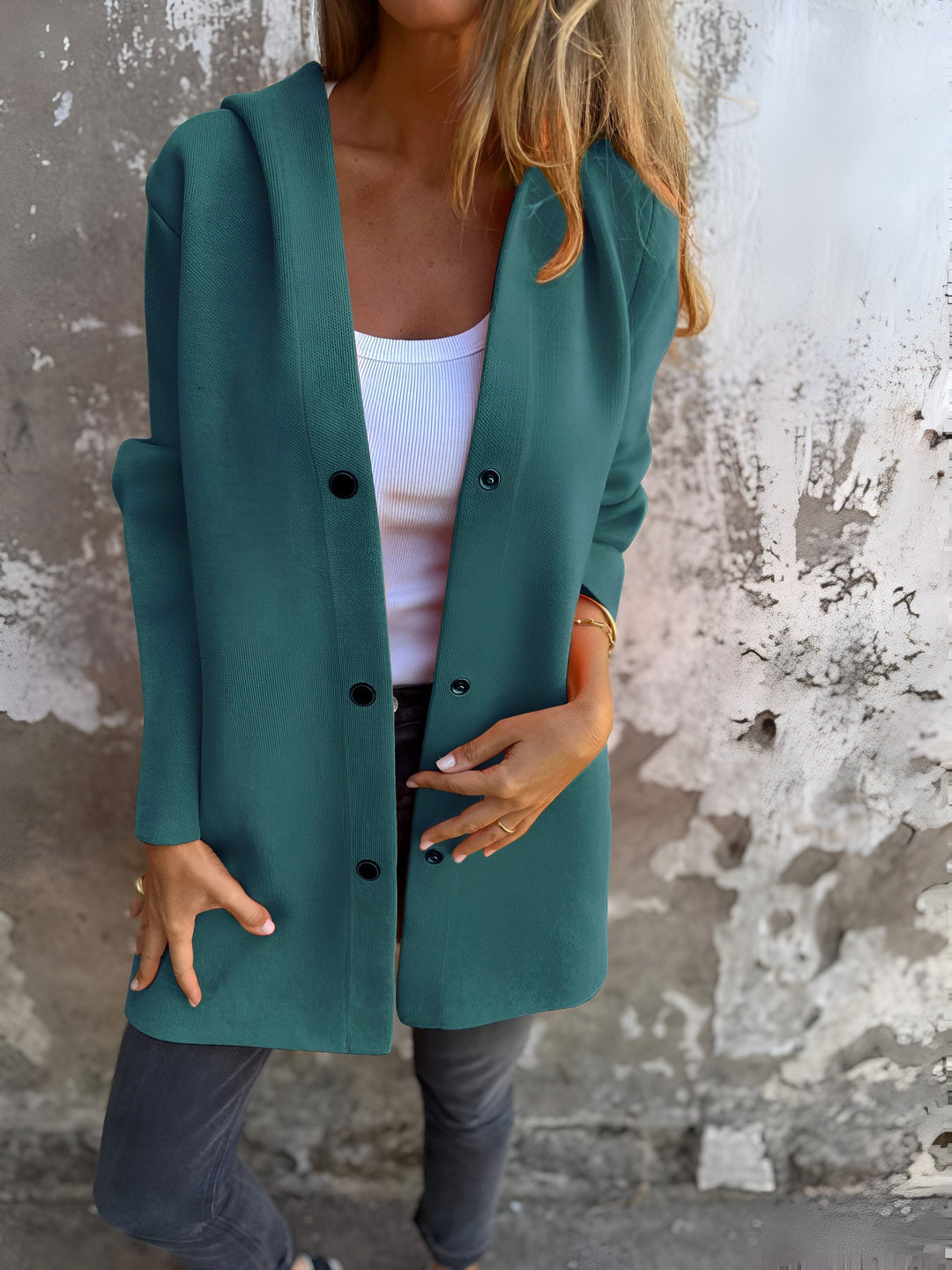 Denise | Women's Hooded Cotton-Blend Jacket, Relaxed Transitional Jacket | Everlasting Boutique | Purple