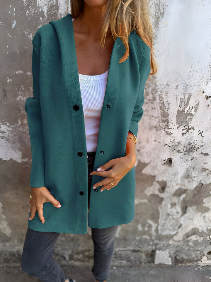 Denise | Women's Hooded Cotton-Blend Jacket, Relaxed Transitional Jacket | Everlasting Boutique | Purple