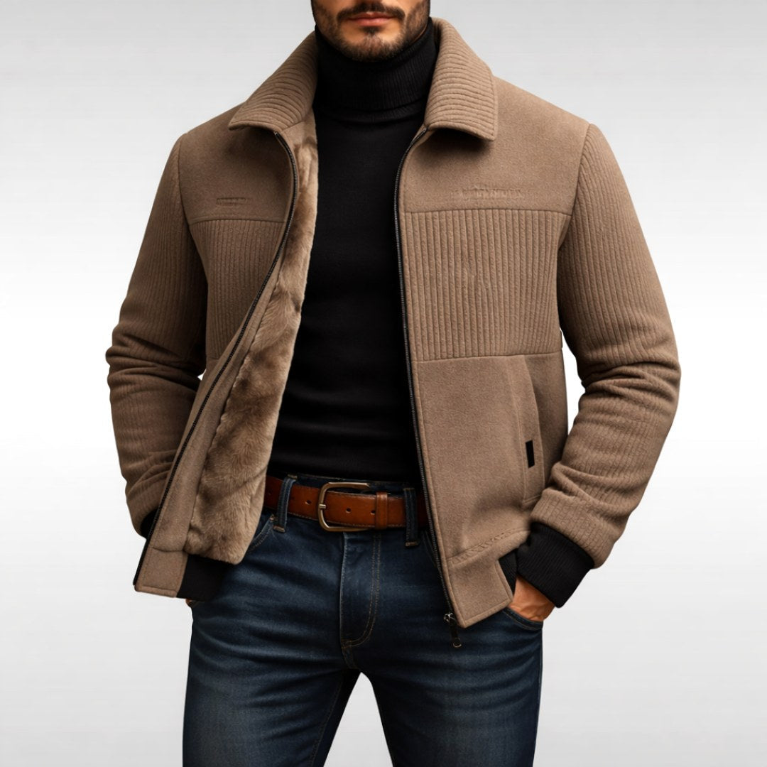 Derek | Men's Fleece Jacket, Lightweight Everyday Jacket | Everlasting Boutique | Khaki
