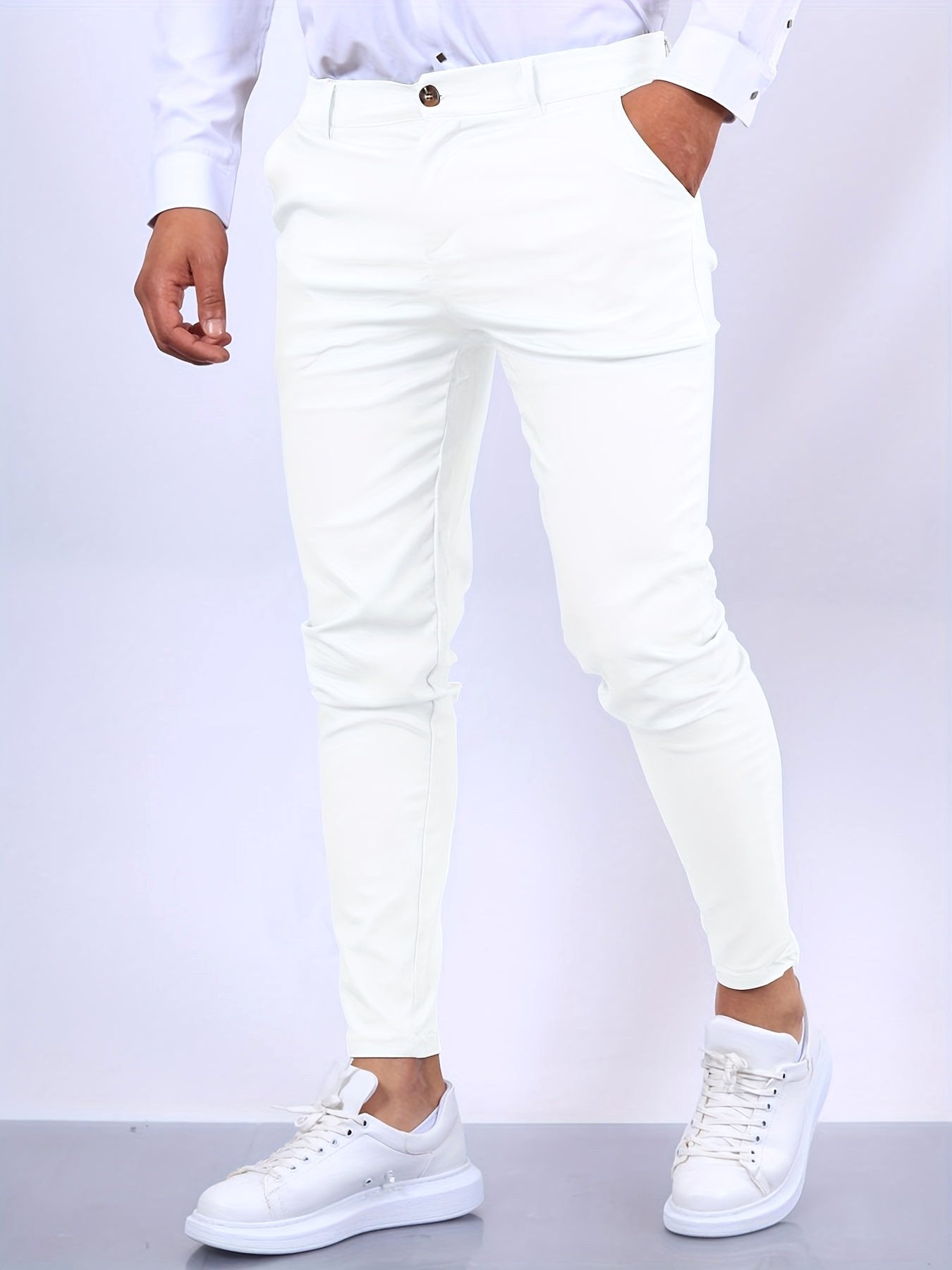 Desmond | Men's Skinny-Fit Stretch Chinos, Contemporary Tapered Trousers | Everlasting Boutique