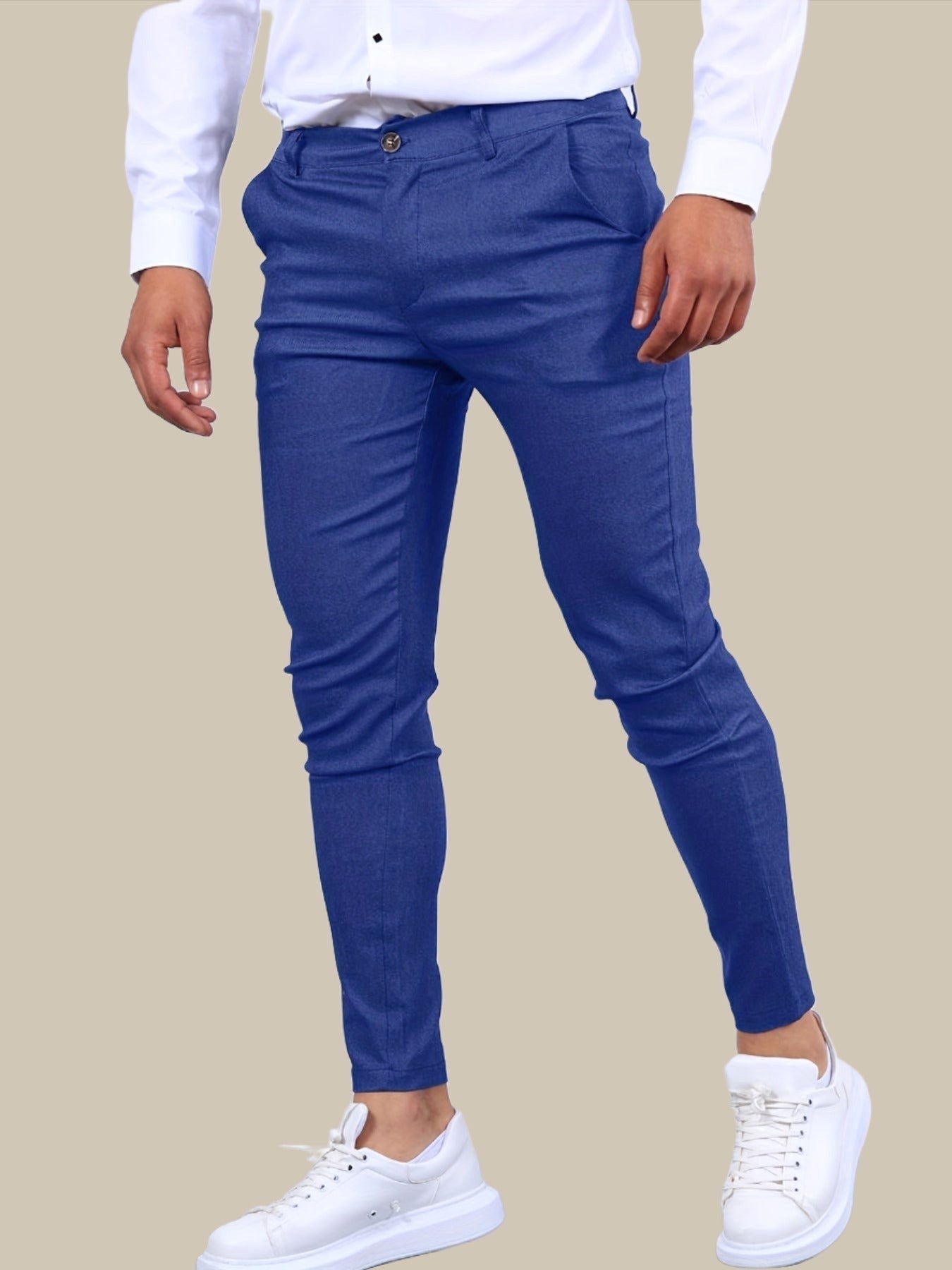 Desmond | Men's Skinny-Fit Stretch Chinos, Contemporary Tapered Trousers | Everlasting Boutique