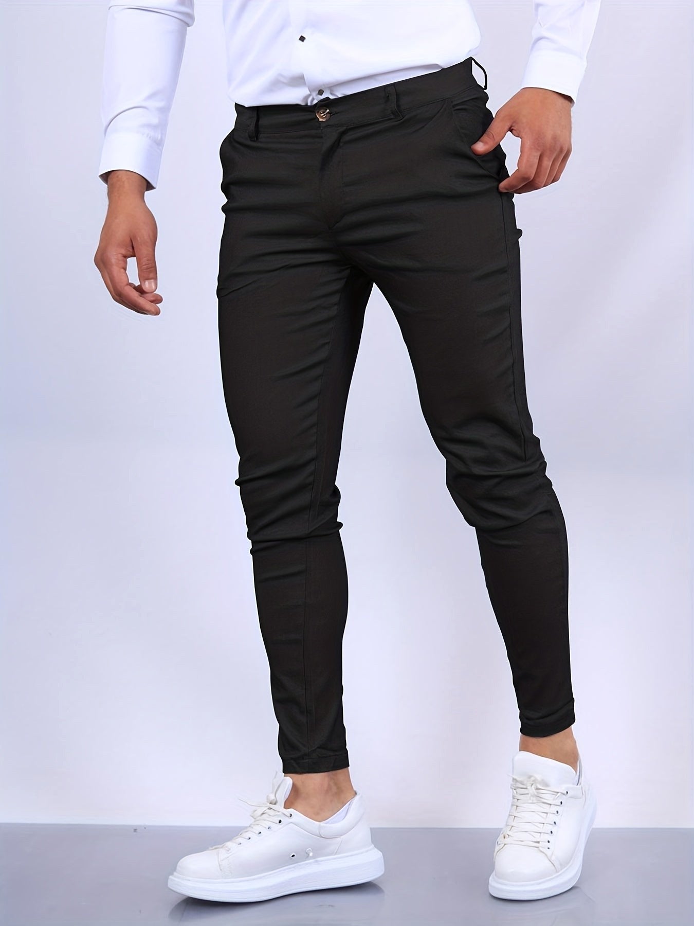 Desmond | Men's Skinny-Fit Stretch Chinos, Contemporary Tapered Trousers | Everlasting Boutique