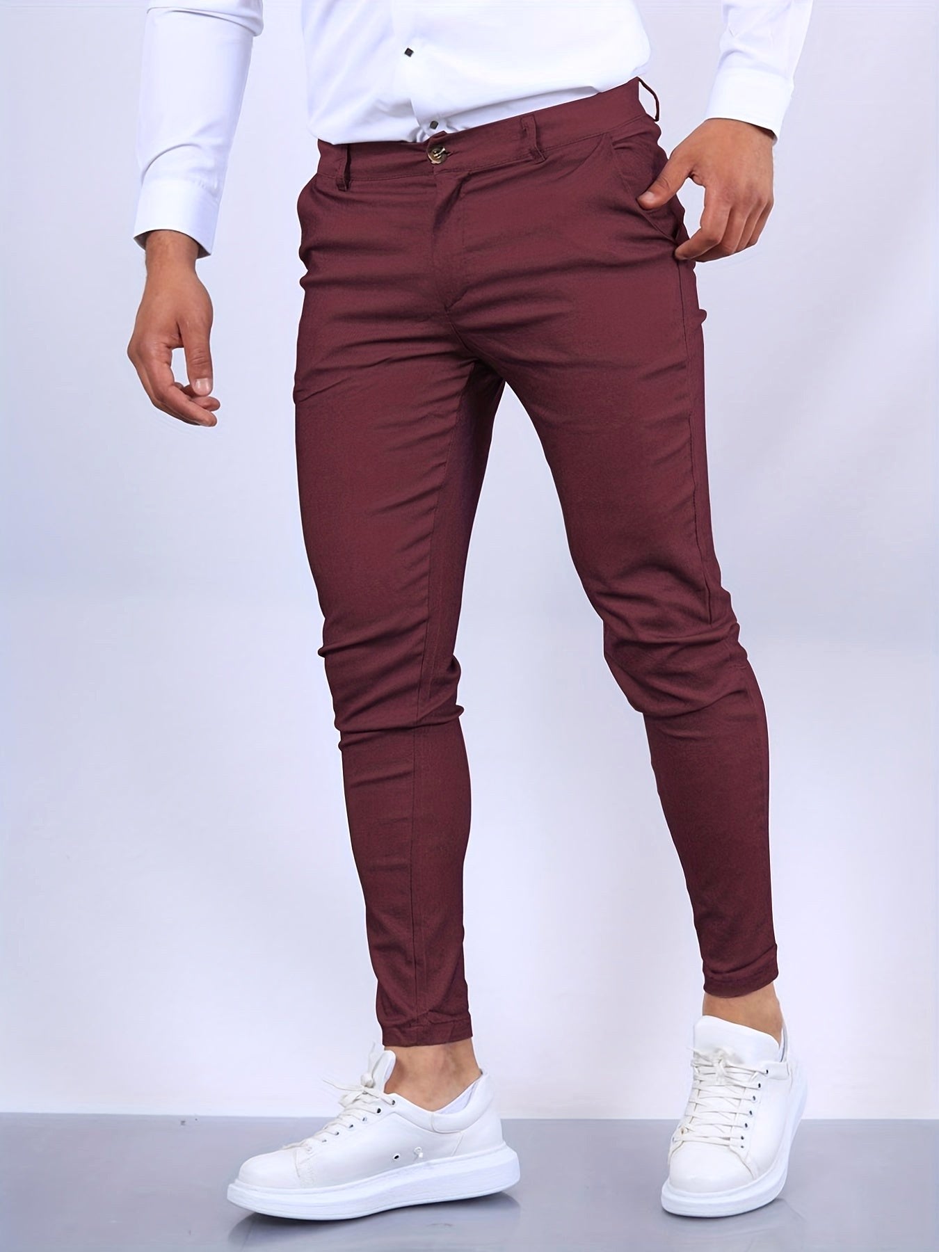 Desmond | Men's Skinny-Fit Stretch Chinos, Contemporary Tapered Trousers | Everlasting Boutique