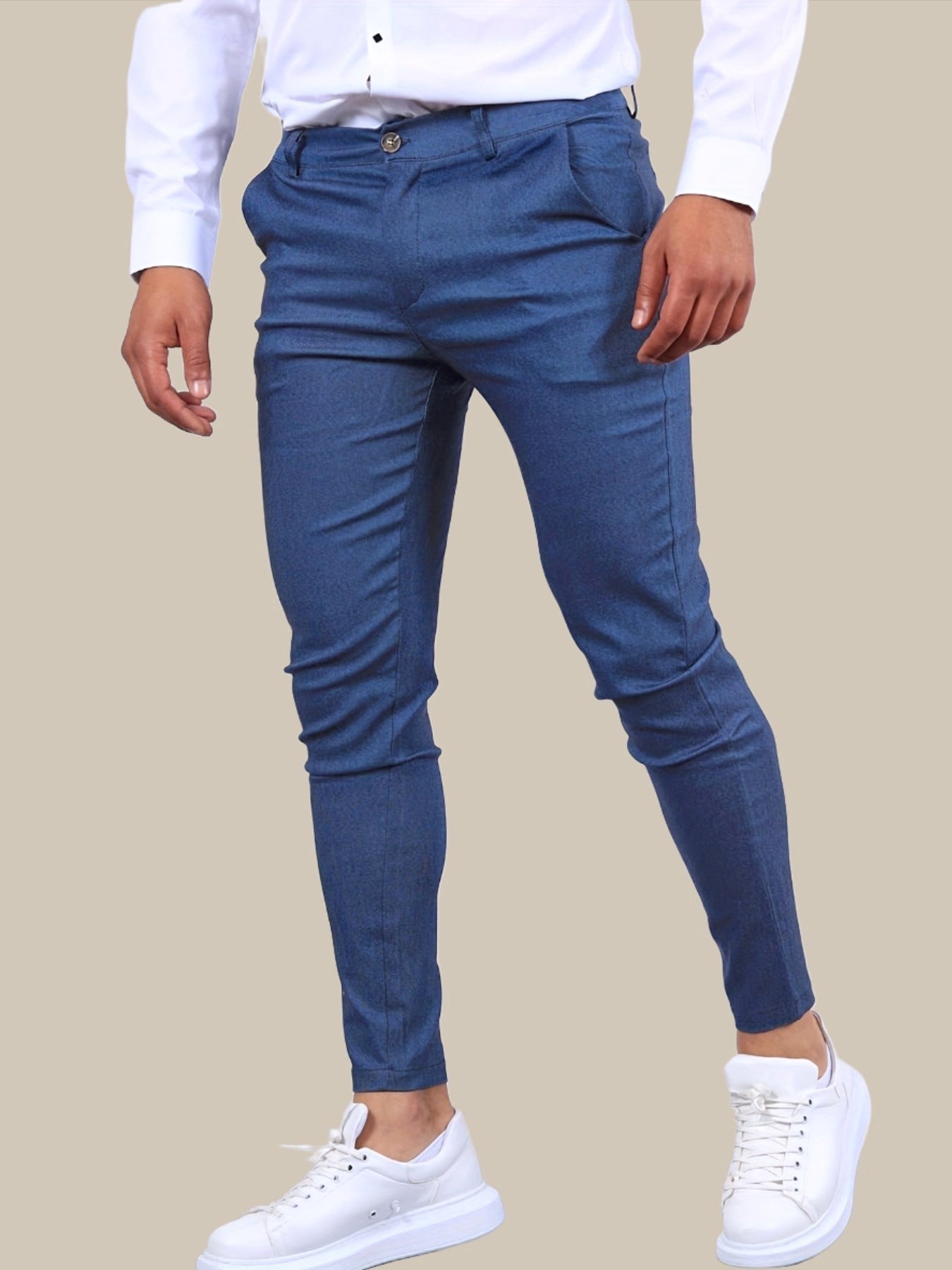 Desmond | Men's Skinny-Fit Stretch Chinos, Contemporary Tapered Trousers | Everlasting Boutique