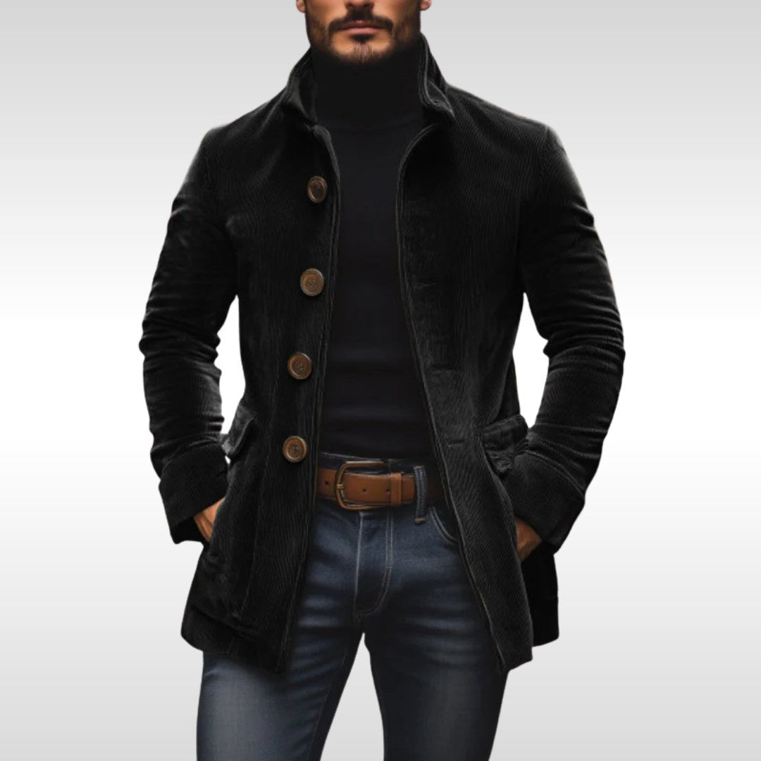 Detlef | Men's Corduroy Jacket with Structured Cut, Classic Autumn Jacket | Everlasting Boutique | Grey