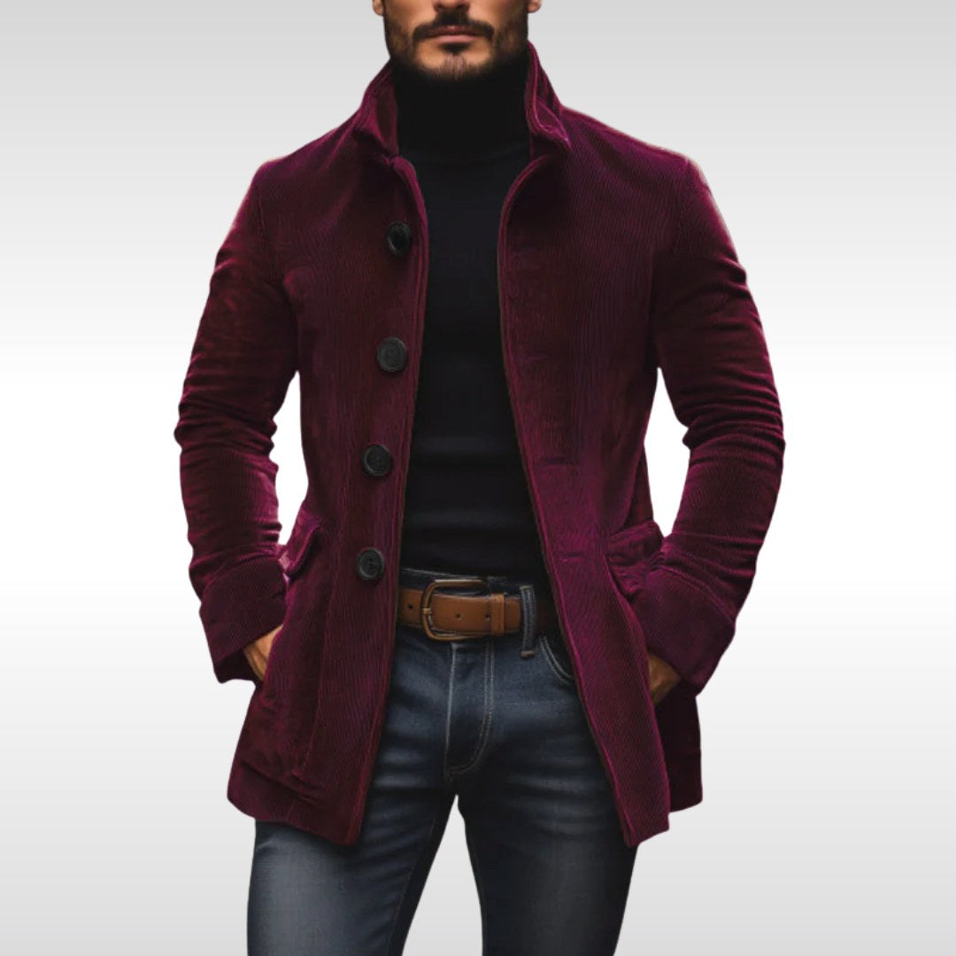 Detlef | Men's Corduroy Jacket with Structured Cut, Classic Autumn Jacket | Everlasting Boutique | Grey