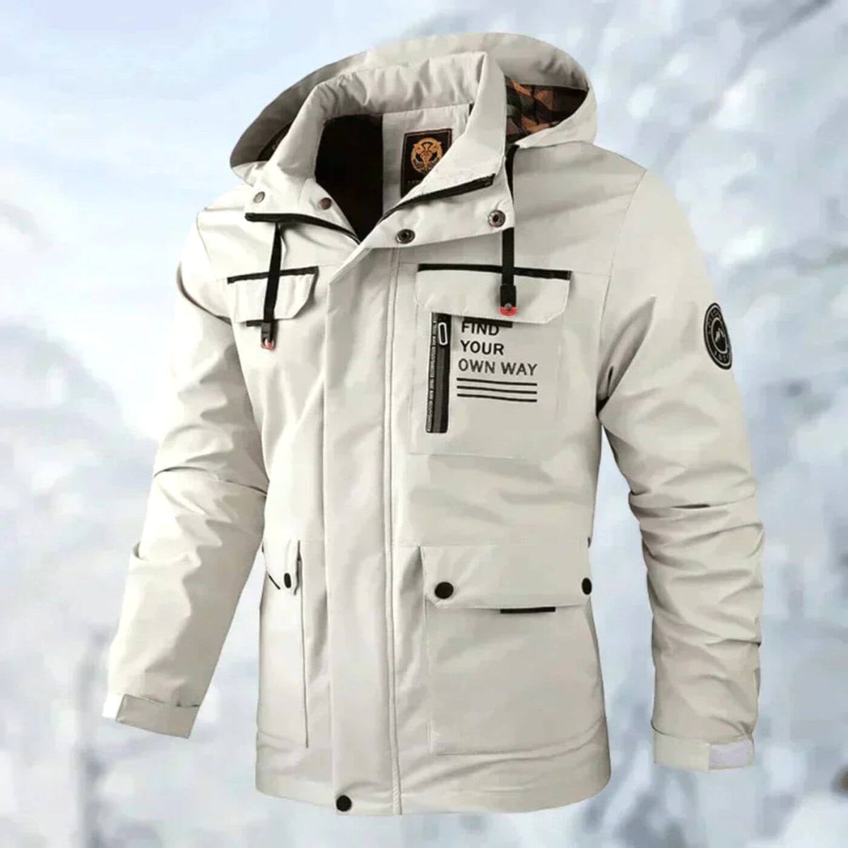 Dirk | Men's Waterproof Outdoor Jacket, Windproof Autumn Jacket | Everlasting Boutique | White