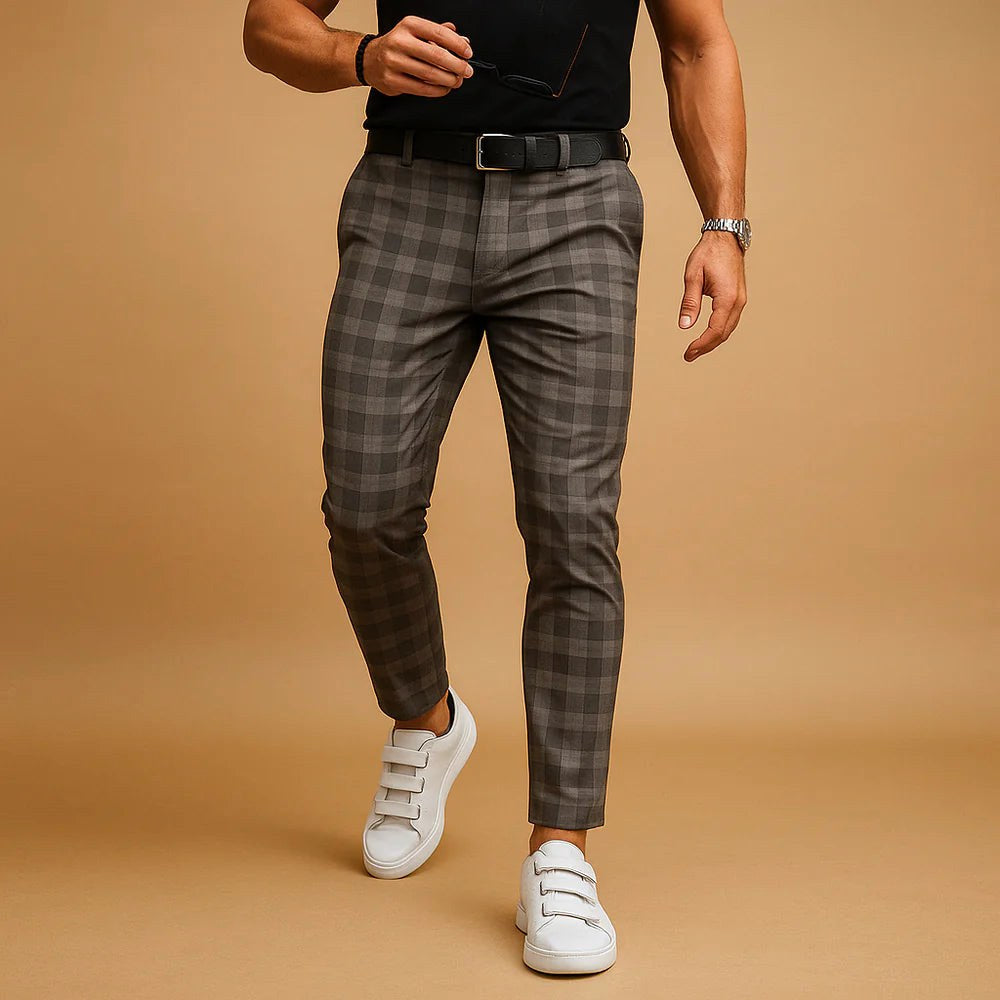 Dominic | Men's Check Trousers, Modern Tailored Trousers | Everlasting Boutique