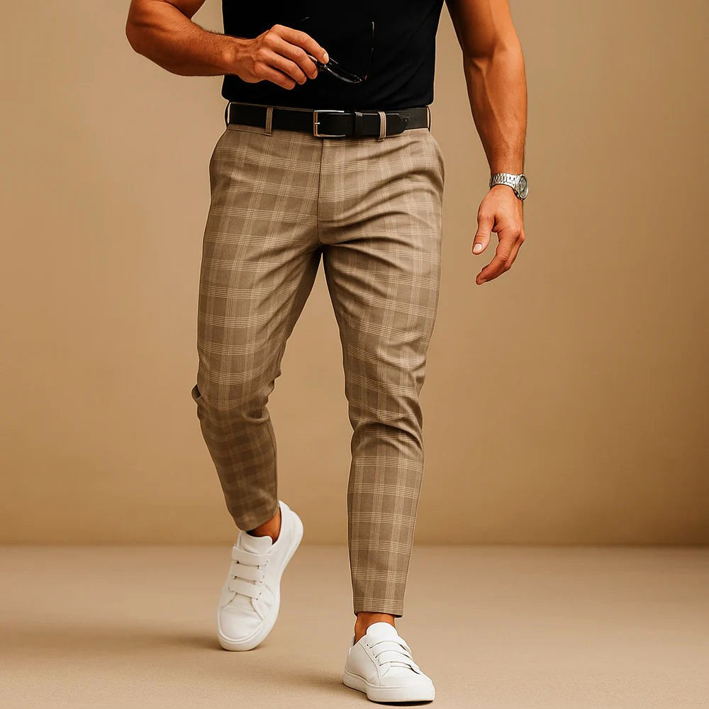 Dominic | Men's Check Trousers, Modern Tailored Trousers | Everlasting Boutique