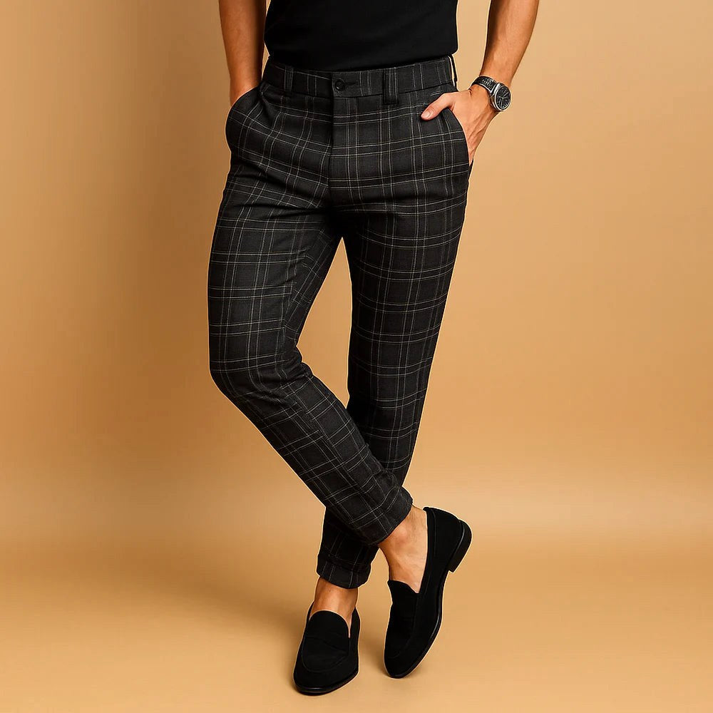 Dominic | Men's Check Trousers, Modern Tailored Trousers | Everlasting Boutique